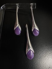 Artisan Sugilite 925 Sterling Earrings & Pend...