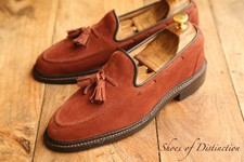 Scarpe mocassini uomo Tricker's in camoscio marrone con nappe UK 6,5 US 7,5