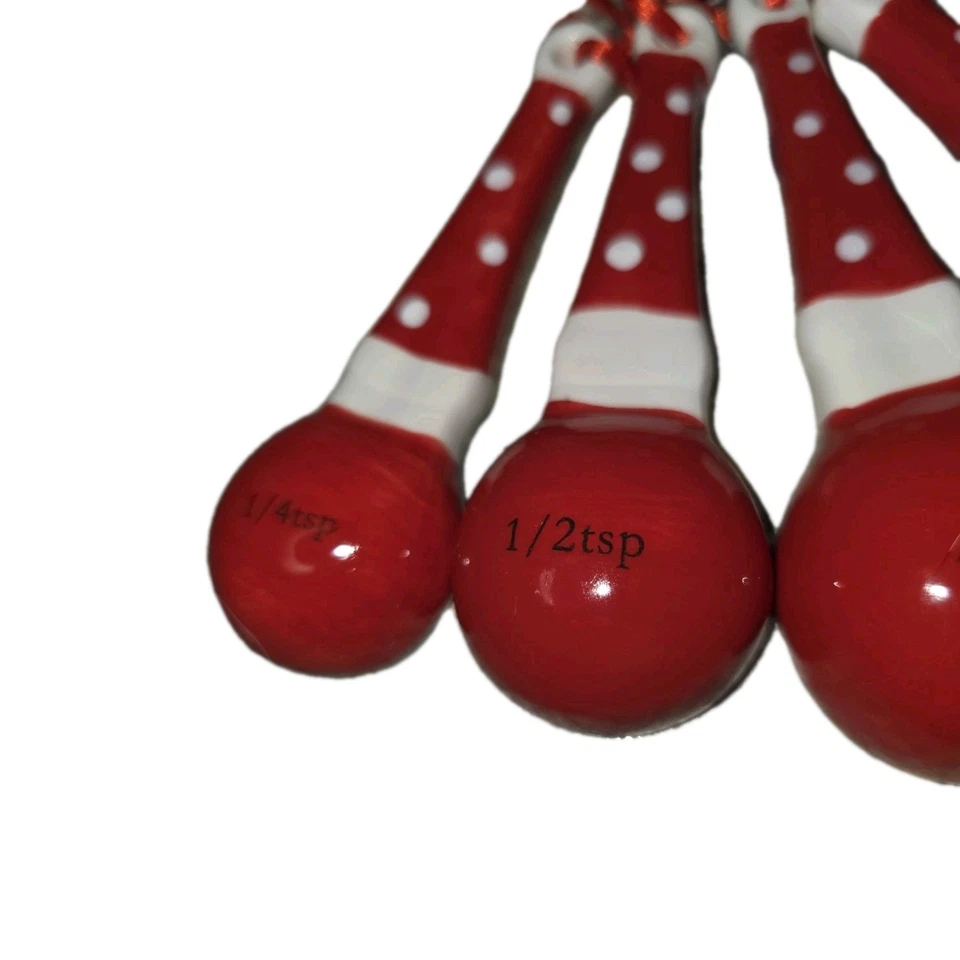 Santa Claus Ceramic Measuring Spoon Cooking Set. Christmas Baking Tools.   - Image 4 of 4