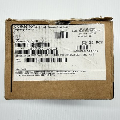 (25) Corning Unicam ST SM OS2 Fiber Optic Connector 95-200-51 *2018*
