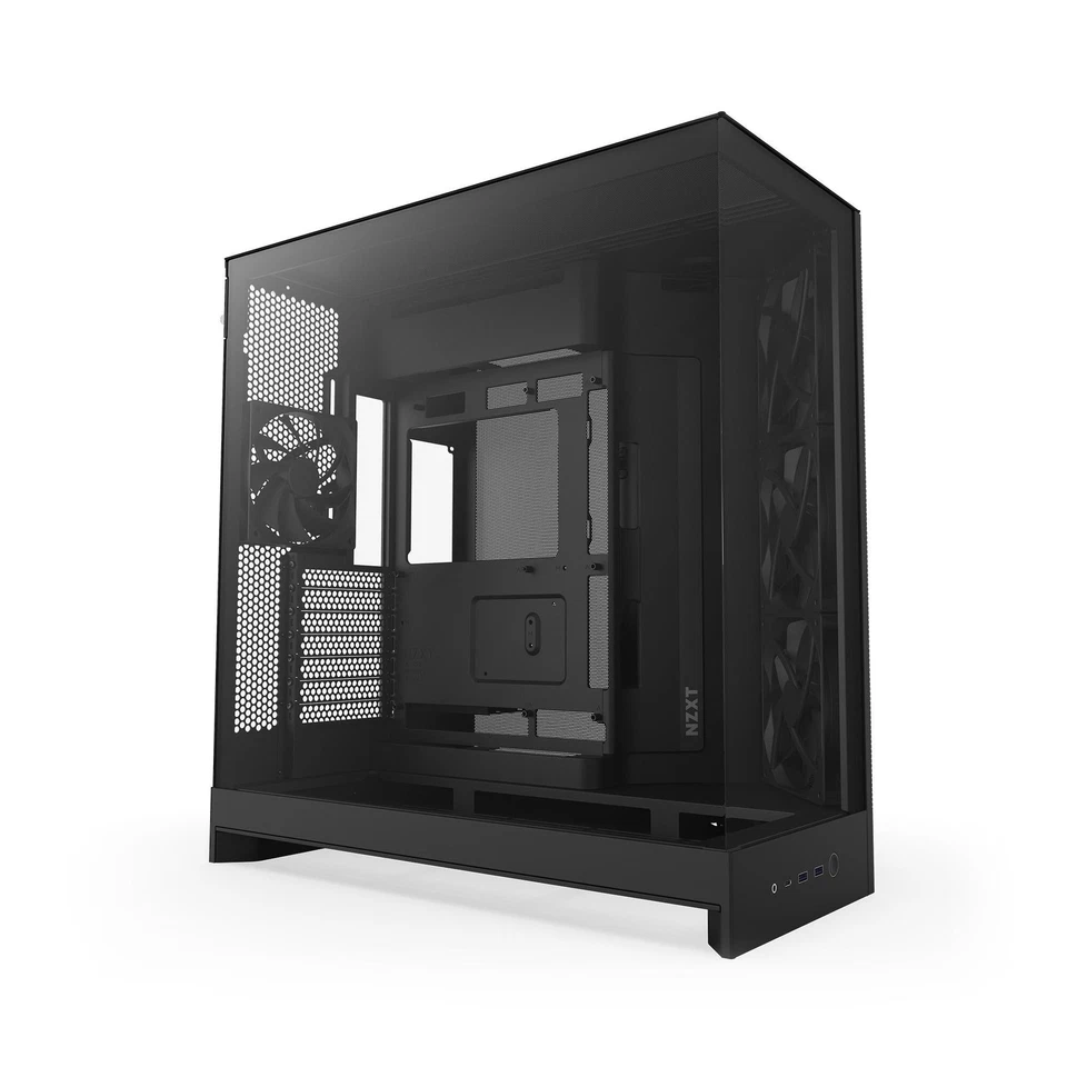 NZXT H9 Flow (2025) All Black Midi Tower ATX Gaming Gehäuse schwarz mit Glasf... - Bild 2 von 4