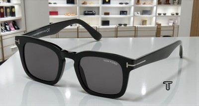 TOM FORD Dax FT0751-N 01A Shiny Black Smoke Plastic 50 mm Men's Sunglasses