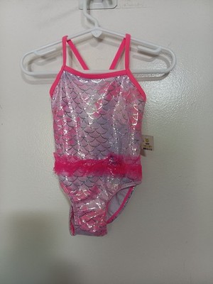 REAL LOVE BABY GIRL ONE PIECE SWIMWEAR PINK, SILVER, SIZE 18 MONTHS NWT