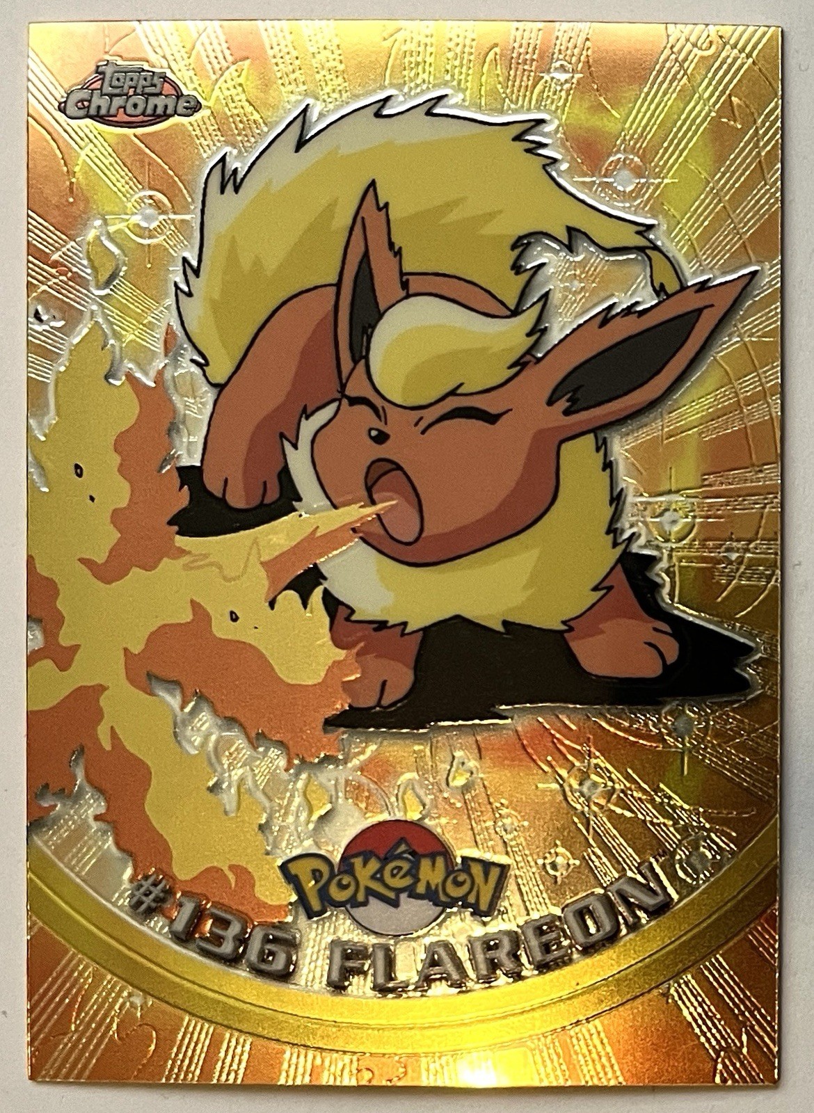 Flareon Topps Chrome Pokemon Card #136