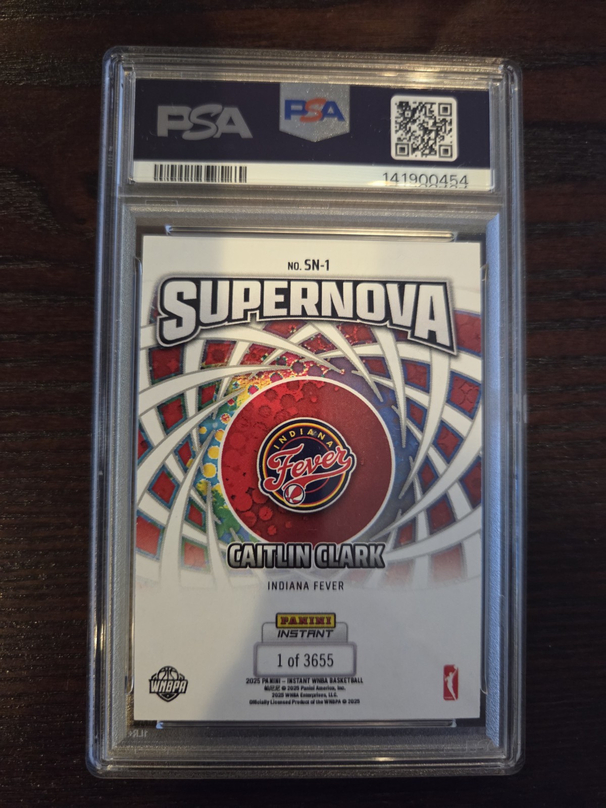 Caitlin Clark 2025 Panini Instant WNBA #SN-1 Supernova PSA 8 NM-MT QTY view 2