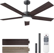 Ceiling Fans with Lights and Remote, 52 Inch Ceiling Fans with Flush Mount, 22W 