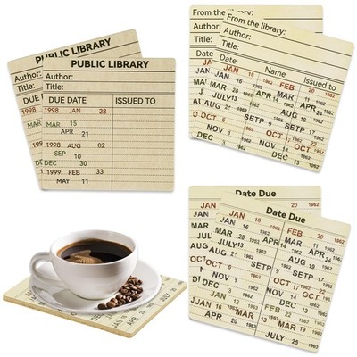 24 Pcs Library Due Date Card Book Coasters, Book Themed Party Favors Book Clu...