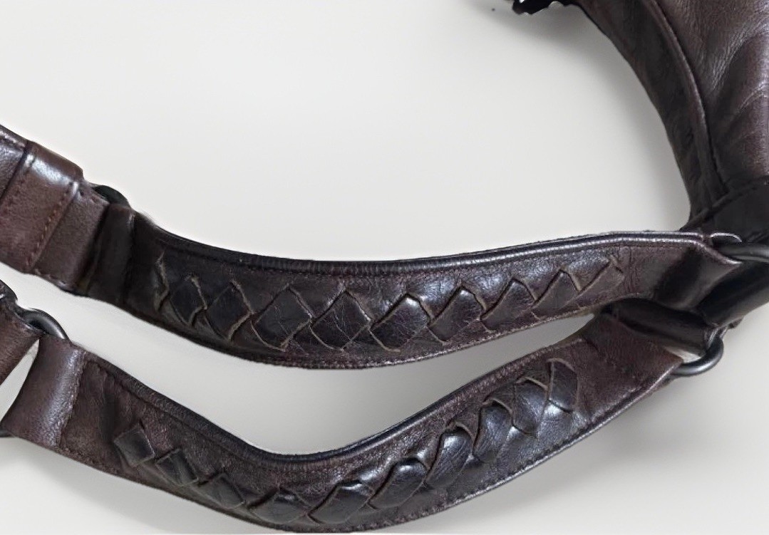 BOTTEGA VENETA Intrecciato Leather Hobo Bag Brown Shoulder Bag Auth thumbnail 12