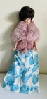 Vintage Barbie Midge Doll 1962 Burnette Bubble Cut -Gown & Pink Stole Red Nails