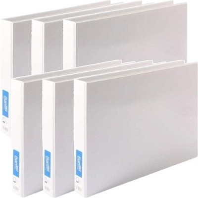 Bantex Insert Ring Binder Folder Landscape 2D 38mm A3 White 6 Pack