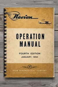 Navion Aircraft Operation Manual Fourth Edition 1950 Vintage Flight 94 Pages