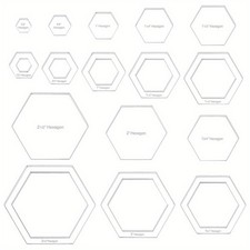 1set 16pcs 16 styles Transparent Acrylic Sewing Template for Free-Motion