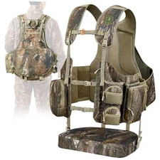 Hunting Turkey Vest with Magnetic Seat Cushion for Men, Camo Turkey Pack with 