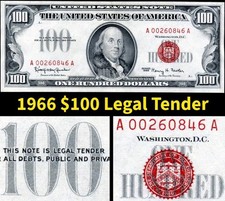HGR SUNDAY 1966 $100 Legal Tender ((Beautiful)) Appears Very Near UNCIRCULATED
