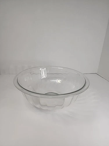 Vintage PYREX Mixing Bowl 10"x4" #325 Clear Glass Ribbed 2.5L