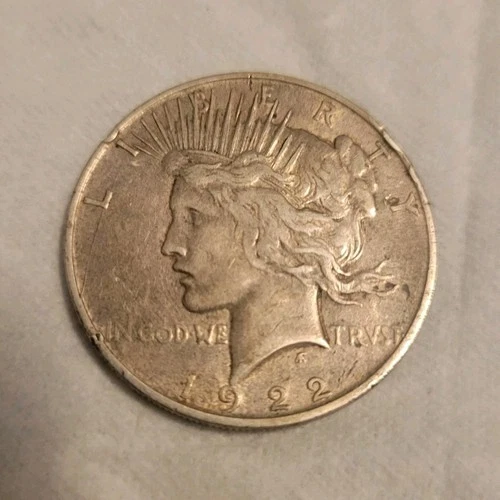 1922 S $1 Peace Dollar 90% Silver Circulated Coin 0.9 Fineness