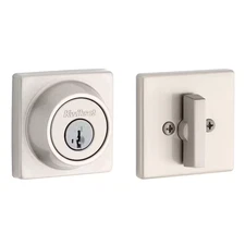 660 Series Satin Nickel Keyed Square Deadbolt Keyed One Side Featuring Smartkey