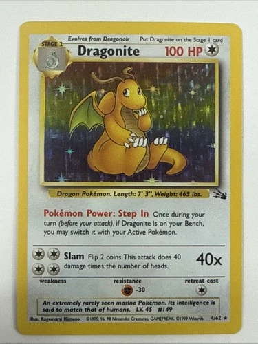 1999 Pokemon DRAGONITE #4/62 HOLO Rare Vintage WOTC NM/LP