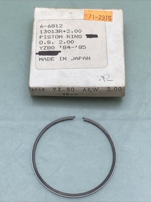 NEW REPLACES YAMAHA 6-6812 PISTON RING 48MM 2.00 O/S FITS '84-'85 YZ80