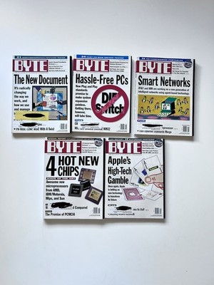 Lot 5 Issues of BYTE magazine, small computer system journal Mac 1994