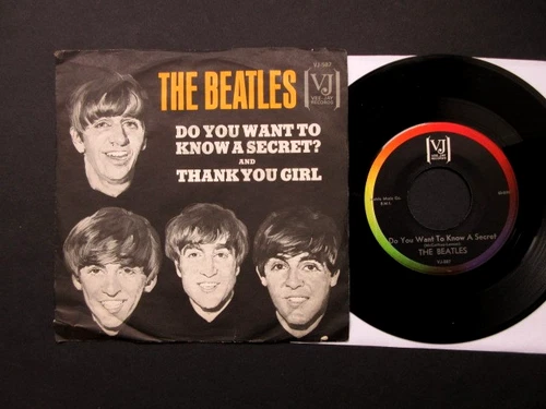 THE BEATLES VEE JAY VJ 587 DO YOU WANT TO KNOW A SECRET  PS - EX+ 45 RPM RECORD
