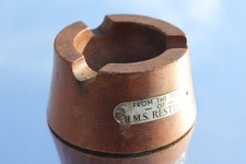ROYAL NAVY HMS RESTLESS TEAK RECLAIMED FROM THE SHIP HERSELF ASH TRAY