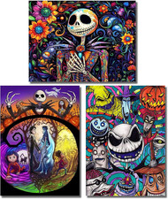 3 Pack Halloween Diamond Art Kits for Adults Beginners,Horror Kits for Adults..