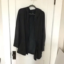 Active Life 90 degrees gray velour long open front hooded cardigan XL