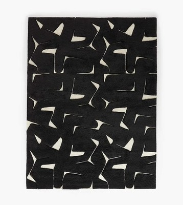 Black Hand tufted modern wool area rug for home , New home gift ,Home decor Rugs
