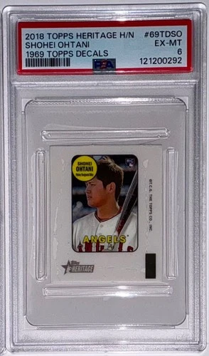 2018 Topps Heritage High Numbers Shohei Ohtani 1969 Decals Rookie RC PSA 6