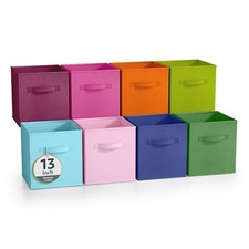 Sorbus Fabric Storage Bins 13" Foldable Cubes Multicolored With Handles -8Pk
