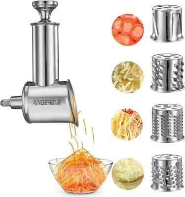 KINGEAGLE Stainless Steel Slicer Shredder Attachment for KitchenAid Mixer Cheese Grater