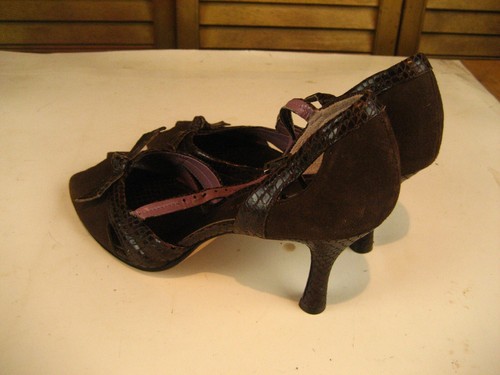Womens Antonio Melani Brown Faux Snakeskin/Suede Opentoe 3" Heels sz 9.5M - Picture 5 of 10