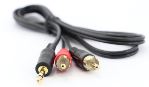 Jack stereo 2 m a due 2 phonos RCA cavo oro cavo PC O laptop suono a TV - Foto 11 di 11