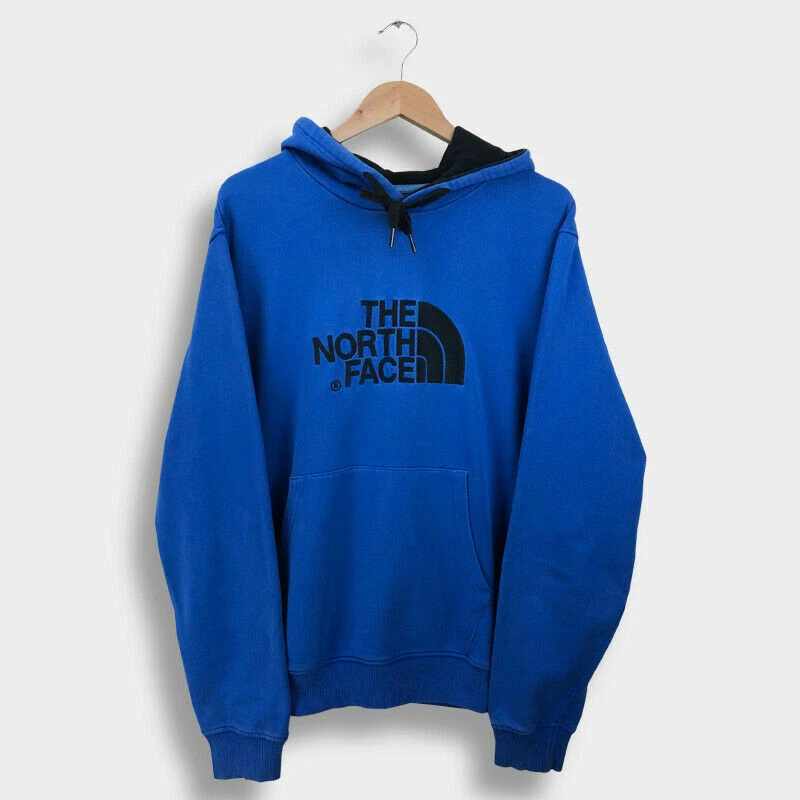 Vintage The North Face Hoodie Pullover Sweatshirt Blue Big Logo Mens XL |  eBay