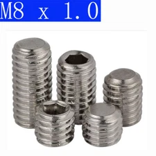 M8 x 1.0mm FINE PITCH Grub screws socket SET screws 304 stainless steel DIN 913