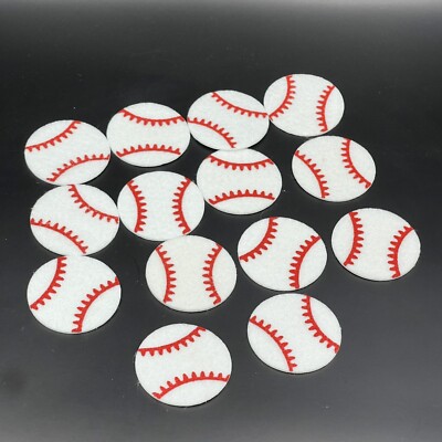 14 Baseball Felt Stickers Crafts Sports Badge Lot of 14 Felt 1.5