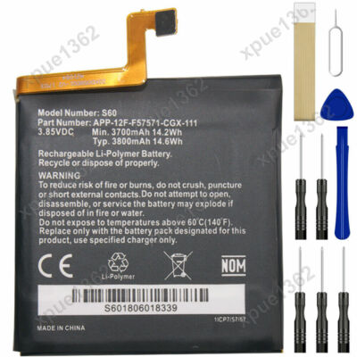 SwarKing Batterie de rechange compatible avec Caterpillar CAT S60 APP 12F F5757I CGX 111 CAT S60 avec kit d'outils