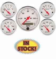 Autometer 1302 - Arctic White 5 Gauge Electric Speedo Kit - 3-18