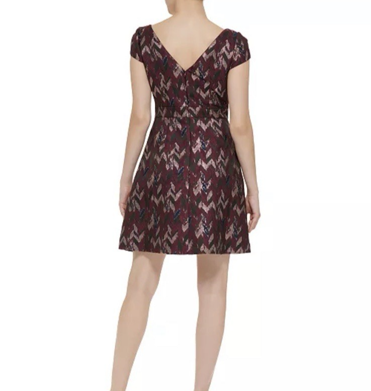 Vince Camuto Women's Metallic Jacquard Fit & Flare Dress | eBay