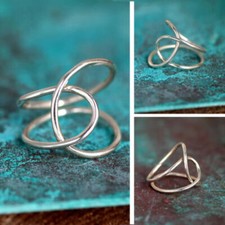 Knot Thumb Rings Solid925 Sterling Silver Band Statement Handmade Ring All size