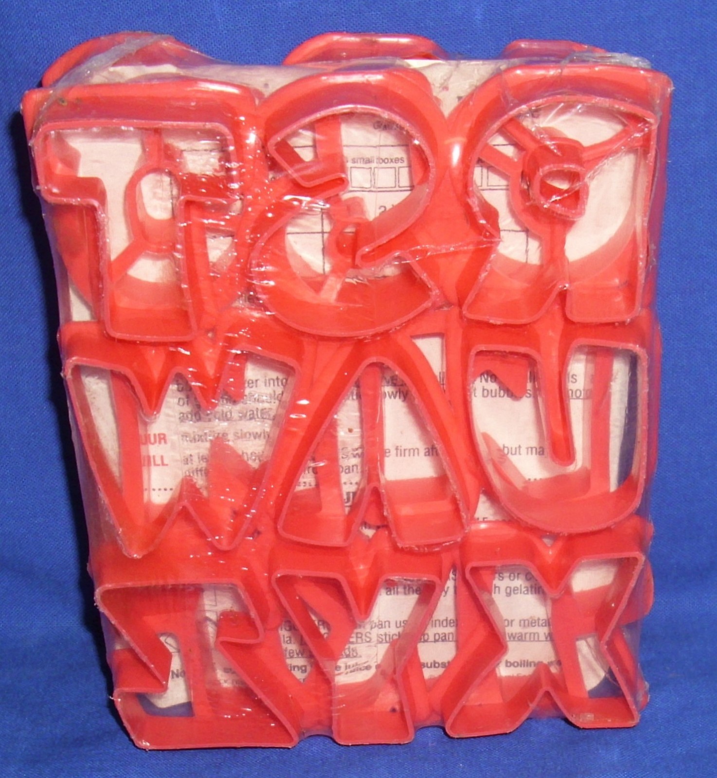 Jello Jello Alphabet Jigglers Molds with Directions 1993 Gelatin Play