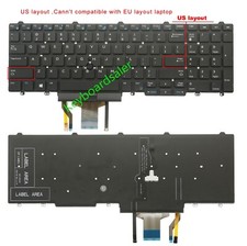 US Backlit Keyboard For DELL Latitude E5550 E5570 P37F P48F 5580 5590 5591 P60F