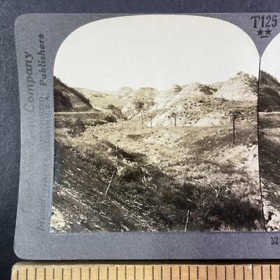 Badlands 英語 The Badlands near Dickinson North Dakota Stereoview Antique c1910s