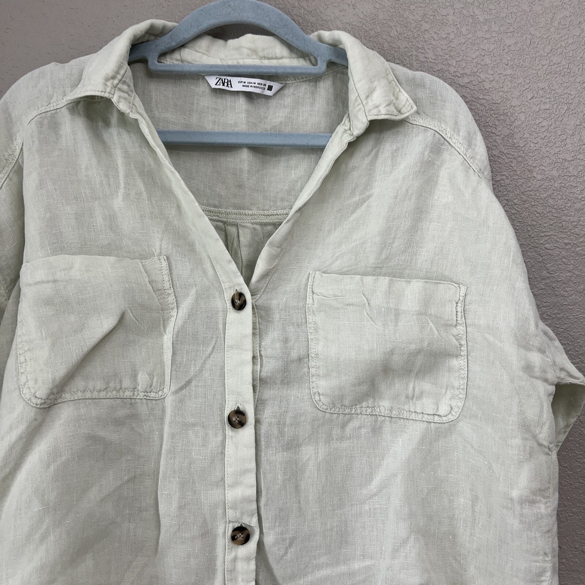 ZARA4点セット【130cm前後細身の方♪】ほぼ新品 Zara Women's Crop Button Up Short Sleeve Linen Top Medium | eBay
