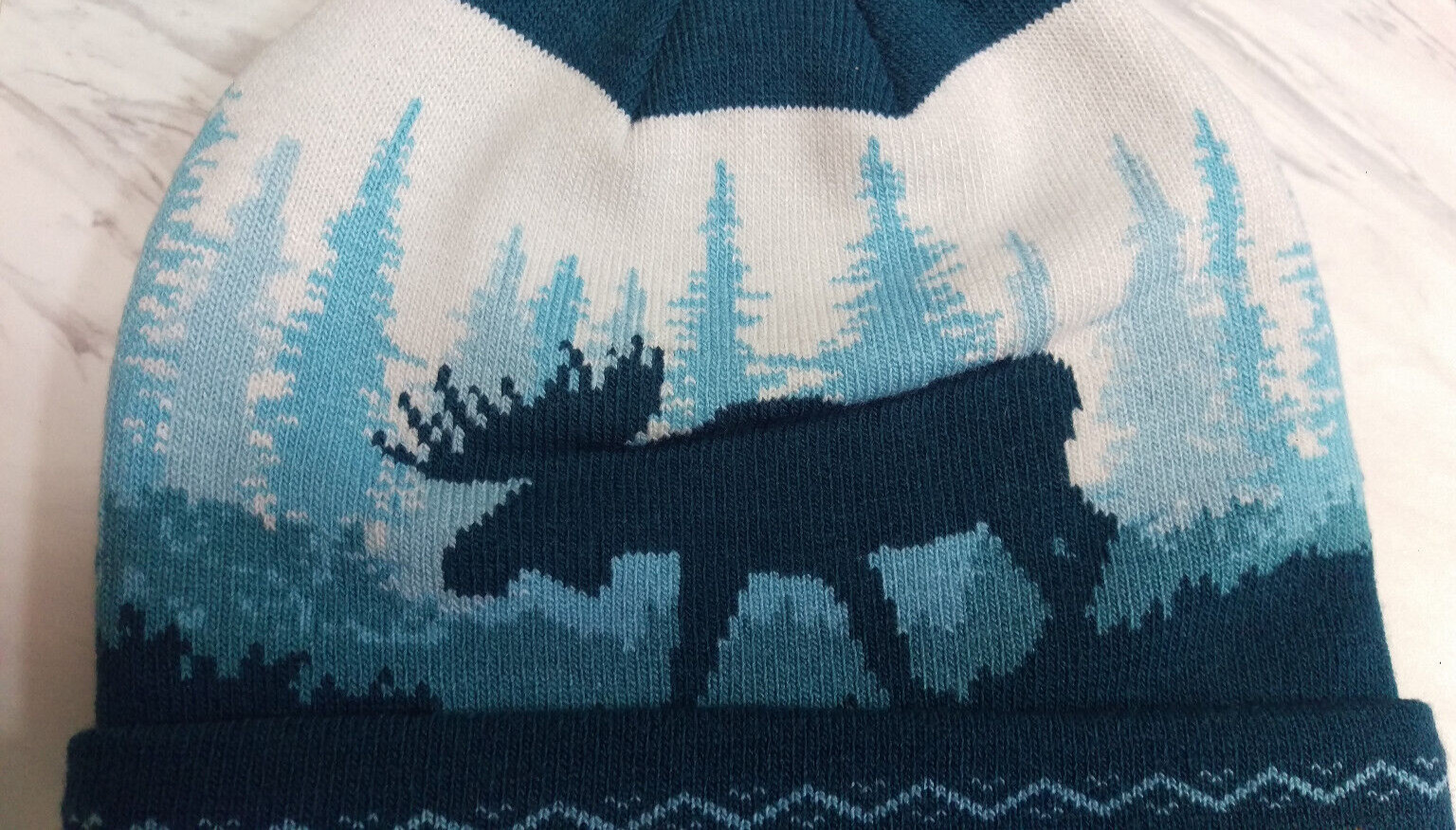 New Alaska Hat Polar Wear Alaska beanie style Knit hat with Pom Pom Moose