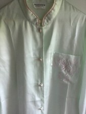 Vintage Natori Classic night shirt pajama top Asian inspired mint green medium