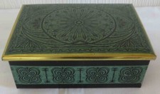 Alte Kaffeedose Blechdose Dose Walter Messmer Kaffee Hamburg 33 grün gold