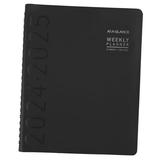 Planner 2024-2025 Academic, Weekly & Monthly, Half Black 2024-2025 New Edition