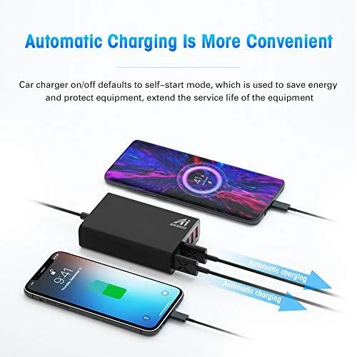 Multi Ports USB Car Charger 96W 6 Port QC3.0 Fast Car Charger Adapter Multiple - Image 2 of 4